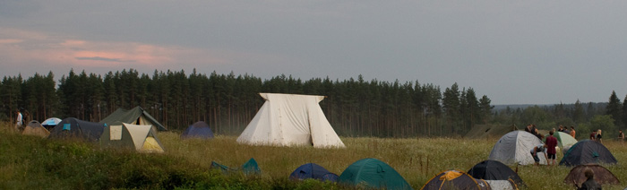Out of game tent camp.